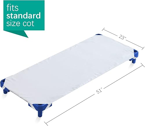 Miniatura 24 de Paquete de 2 sábanas de tamaño estándar para guardería/preescolar, 23 x 51 pulgadas, sábana para cuna infantil, color blanco, microfibra