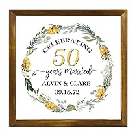 Croce In Legno Per 50° Anniversario Di Matrimonio, Con Incisione Laser E Poesia, Regalo Per Coppie, Da Parete O Da Tavolo, 21x15 Cm