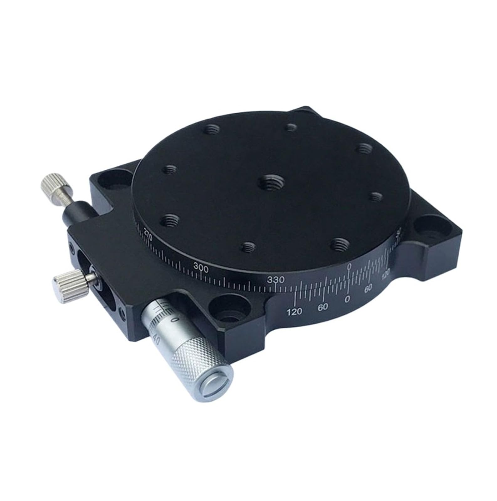 MYXJGNAIY 360 Degree Rotating Sliding Table, R Axis 90mm, RS90-L RS90-R, Manual Angle Displacement Platform Optical Micrometer(RS90-L)