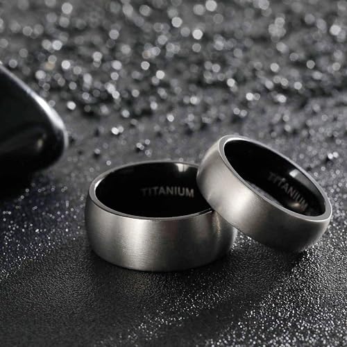 Anillo de titanio antiarañazos e hipoalergénico con interior mate confortable 3