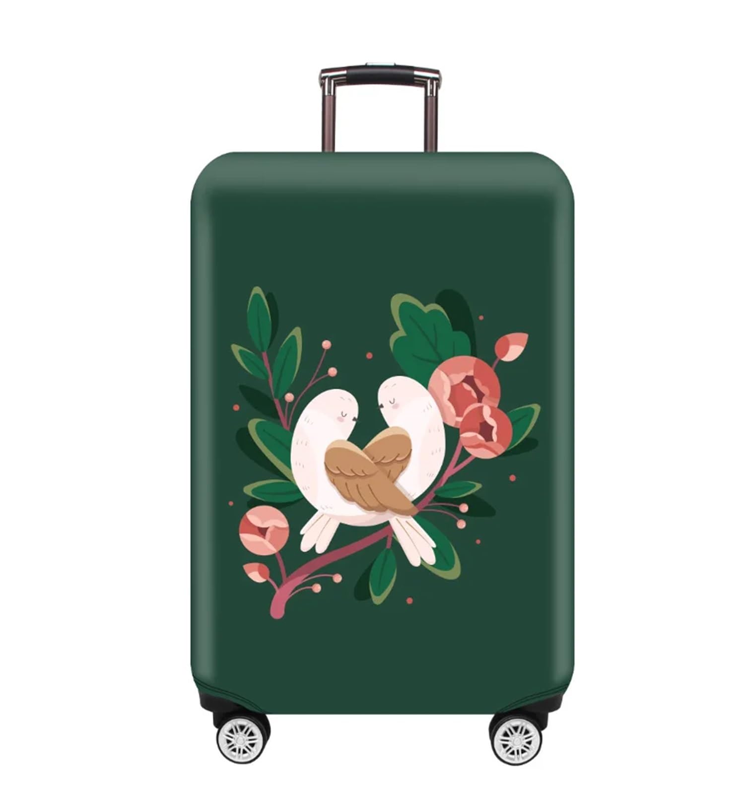 Copri Valigia 2 pezzi di spessore elastico cartone animato copertura protettiva for bagagli borsa con cerniera borsa for valigia coperture for trolley accessori da viaggio(Happy bird,XL 29-32 inch)