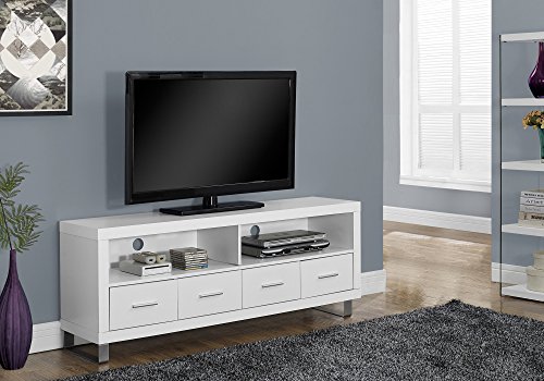 Monarch Specialties , Tv Console With 4 Drawers, White, 60"L #TOP1