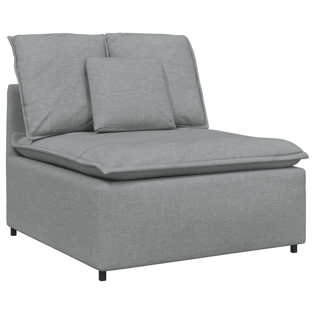Sofá modular con cojín gris claro, acolchado de tela y relleno de espuma, 324 x 105 x 64 cm, 3 piezas de elemento de montaje para sala de estar, flexible con marco de metal resistente y