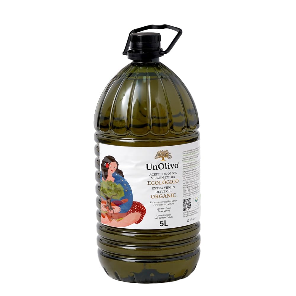 UnOlivo Aceite de Oliva Virgen Extra Ecológico 5L Pet | Variedad Picual | Cosecha Propia