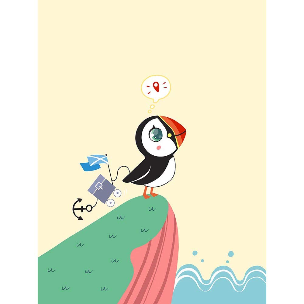 Wee Blue Coo Puffins Travel Voyage Unframed Wall Art Print Poster Home Decor Premium