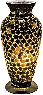 Britalia LED Black Mosaic Tile Vintage Vase Table Lamp 38cm | 470 Lumen Warm White LED Lamp Included | Desk Light