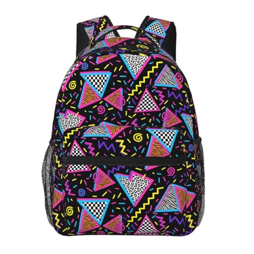 MANQINF Mochila divertida com padrão dos anos 80 anos 90, casual, caminhadas, acampamento, viagem, mochila leve para mulheres e homens, Estampa-a4, One Size, Mochilas Daypack