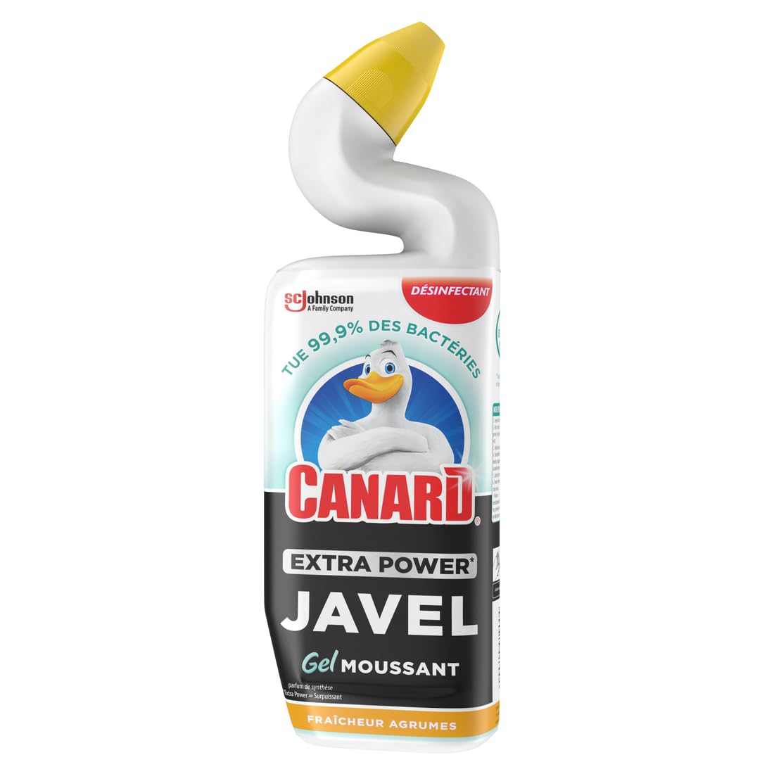 CANARD GEL EXTRA POWER JAVEL MOUSSANT AGRUMES 50% PLASTIQUE RECYCLE