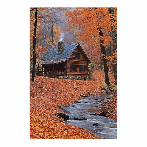 Tableau abstrait de fleurs forêt d'automne TERUEA toile 70x100cm pour chambre