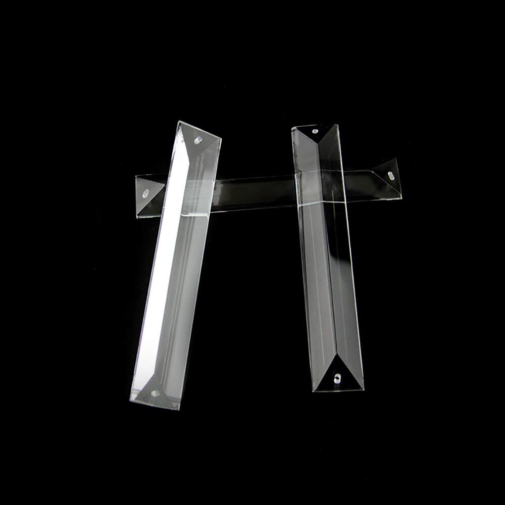 Chandelier Crytal Rectangle Prisms Crystal Pendants Chandelier Pendants 22x63mm 22x76mm 22x100mm 2 holes For Home Decor - (Color: one hole/Size: 22x150mm)