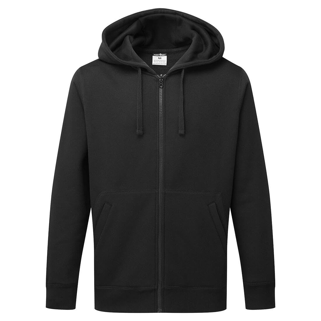 Sweat à capuche zippé Noir Portwest S vêtement de travail de qualité