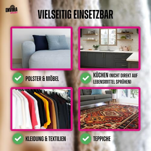 Envira Motten Abwehrspray 2 x 500 ml Effektives Mottenschutzmittel