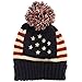 Winter Vintage Stars Stripe Knit USA Flag Beanie Skull Ski Pom Pom Hat Cap Navy