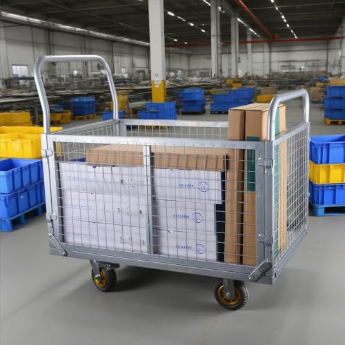 Camión plataforma plegable multiusos 1800 lbs con jaula miniatura 3