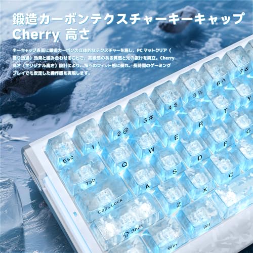 ATTACK SHARK R68HE ラピットトリガー ゲーミングキーボード カーボンコンポジット ポーリングレート8000Hz対応 RT0.005mm RGB 有線USB HUANO磁気スイッチ 0.08msディレイ ゲーミングキーボード 鍛造カーボンキーキャップ デッドゾーン調整機能 ホットスワップ可能 6層消音充填 HIFI打鍵音 FR4プレート ネットワークドライバー対応（Ice）