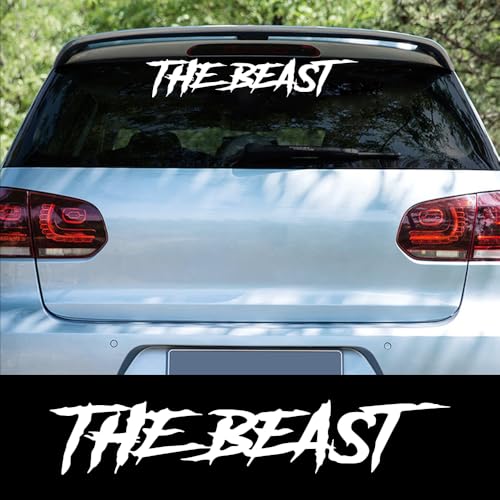 Car Door Side Stickers The Beast Personality Styling Auto Rear Windshield Vinyl Decal Tuning Graphic Automobiles Accessories (Glossy White)