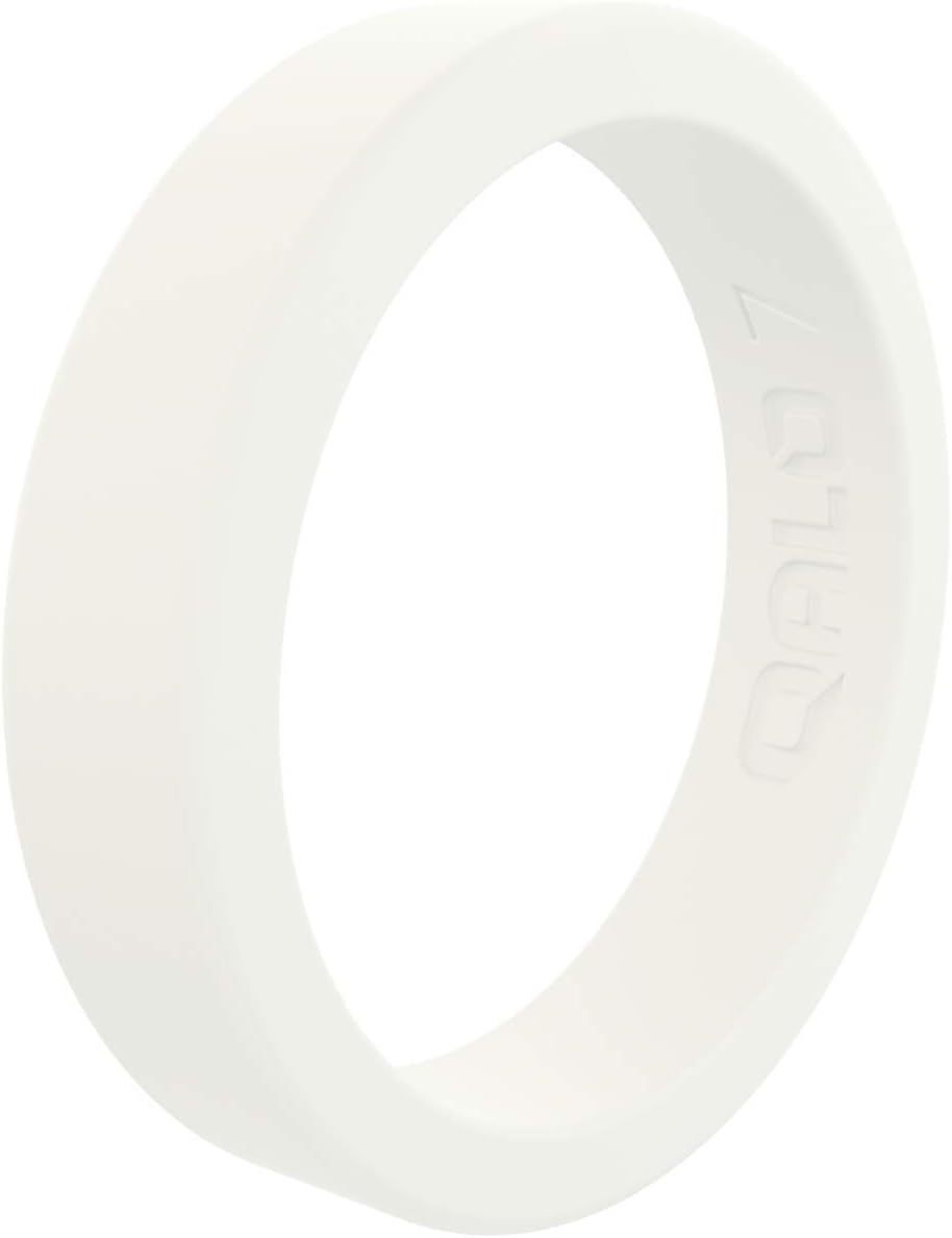 QALO Women's Rubber Silicone Ring, Smooth Stackable, Wedding Ring for Women, Breathable, Durable Engagement Silicone Band, 4.5mm Wide 2mm Thick, Multi Colors