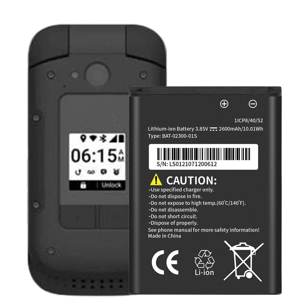 WUHAO for Sonim XP3 Plus XP3900 Replacement Battery [Upgraded 2600mAh] BAT-02300-01S Battery 3.85V