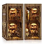 Book Nook Kit - (Classic Edition) - DIY Miniature Wooden Puzzle | Vintage Book Collection Room with LED Lights | 3D Dollhouse Bookend for Bookshelf Decoration | Creative Gifts