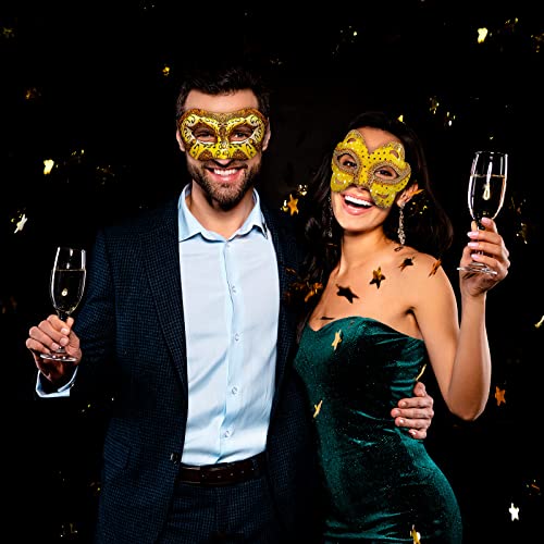 Elcoho 24 Pieces White Paper Masks Half Face Masquerade Masks Diy Hand Painted Masks With Tether Acrylic Paints Brushes Mardi Gras Masks For Halloween, Cosplay Party #TOP5