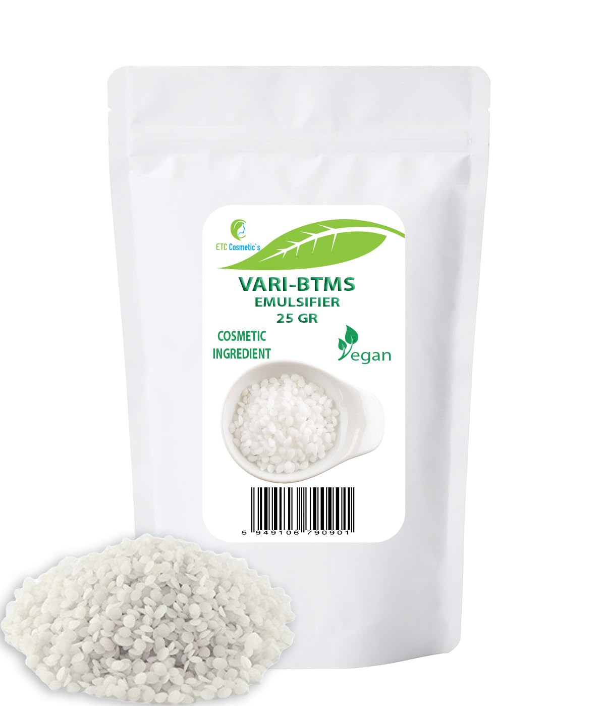 Emulsifier Vari-BTMS 25gr - Natural-origin | Use as ingredient for cosmetics | Used in Conditioners,Cream shampoos, hair masks