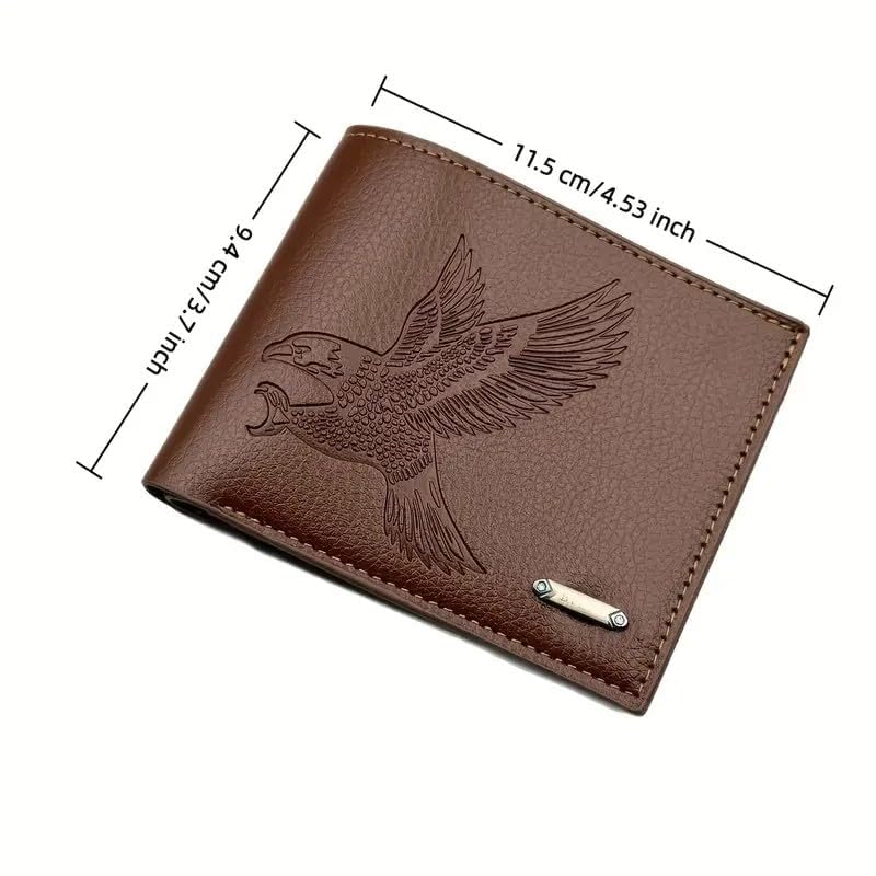 Leather wallet Eagle Pattern with Multiple Card Slots Purse, Large Capacity Card Cash Holder, Soft Fabric Waterproof Scratch Resistant4