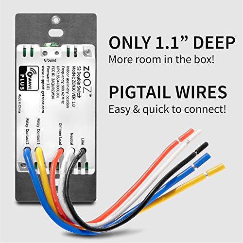Zooz B0846CJTRN Z-Wave Plus S2 Double Switch thumb #2