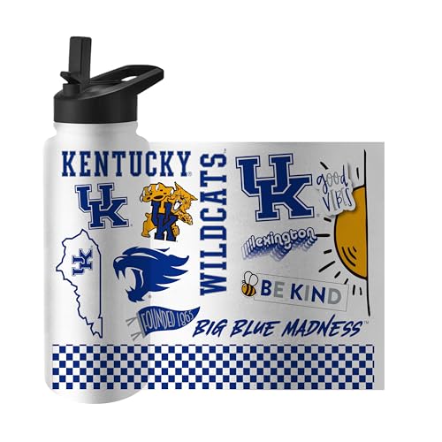 Image of Logo Brands NCAA Native 34 oz Quencher Water Bottle - | Local Icons Design | Double-Wall Insulated| Leak-Proof Lid & Built-In Straw