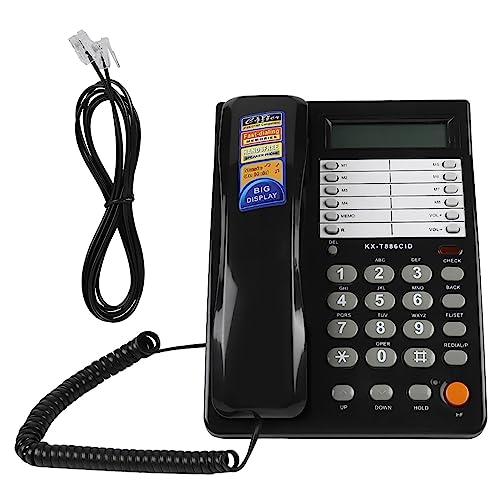 Schnurgebundenes Telefon mit Anrufbeantworter, Festnetztelefon Kaufen mit elastischem Kabel Wand Tischtelefon DTMF/FSK für Zuhause Hotel Büro
