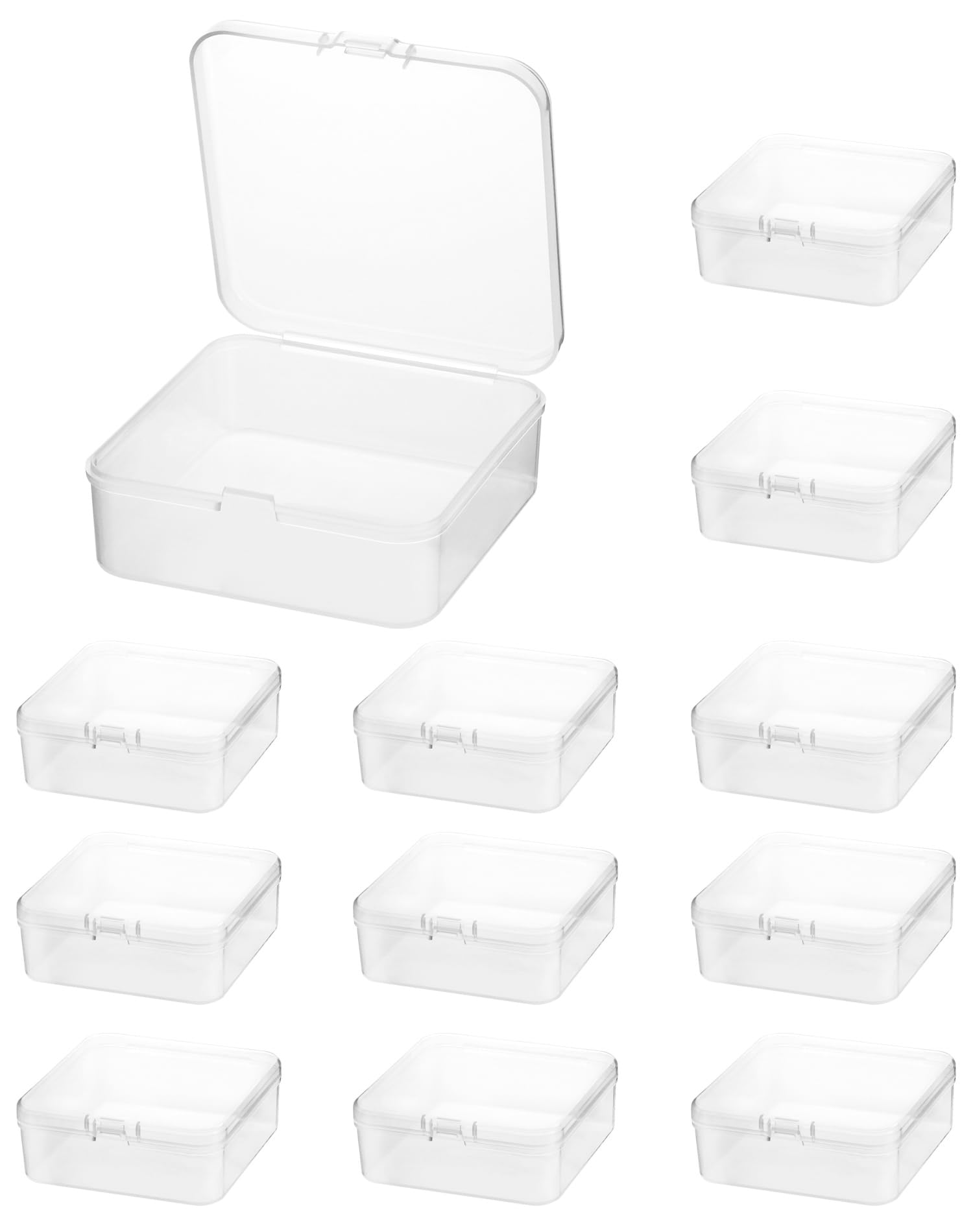 QWORK 24-teiliges Aufbewahrungsbox-Set – Klappdeckel-Behälter In 4 Größen Für Basteln & Schmuck
