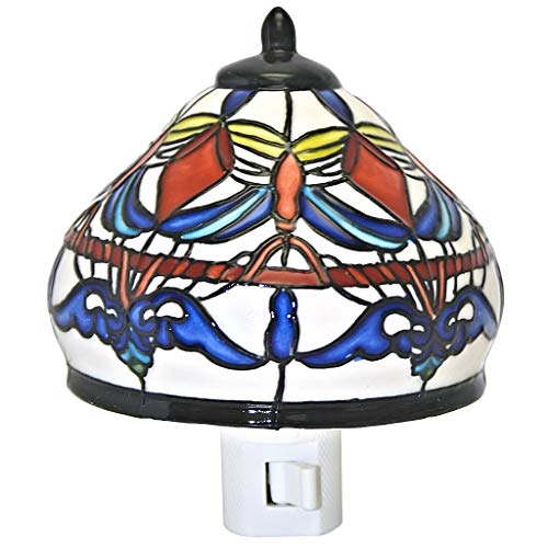 Roman 161174 Ceramic Dragonfly Night-Light, 4-inch High, Multicolor
