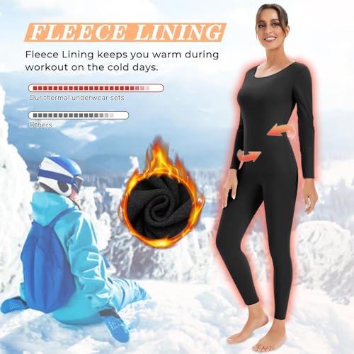 TERODACO Womens Thermal Underwear Set Quick Dry Warm Base Layer Women Soft Long Johns for Women Winter Crew Neck Thermals Top and Bottoms - Image 4