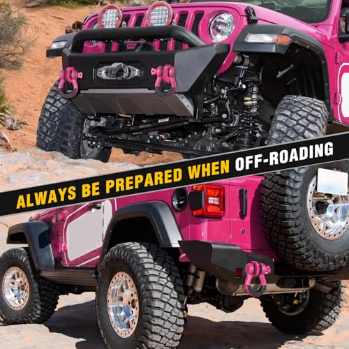 Image of Nilight 2 Pack 3 /4 inch D-Ring Shackle with 7 /8 inch Screw Pin 41,887lbs Break Strength, Heavy Duty Off Road Recovery Shackle with Isolators Washers for Use with Tow Strap, Winch, Off-Road Truck Vehicle