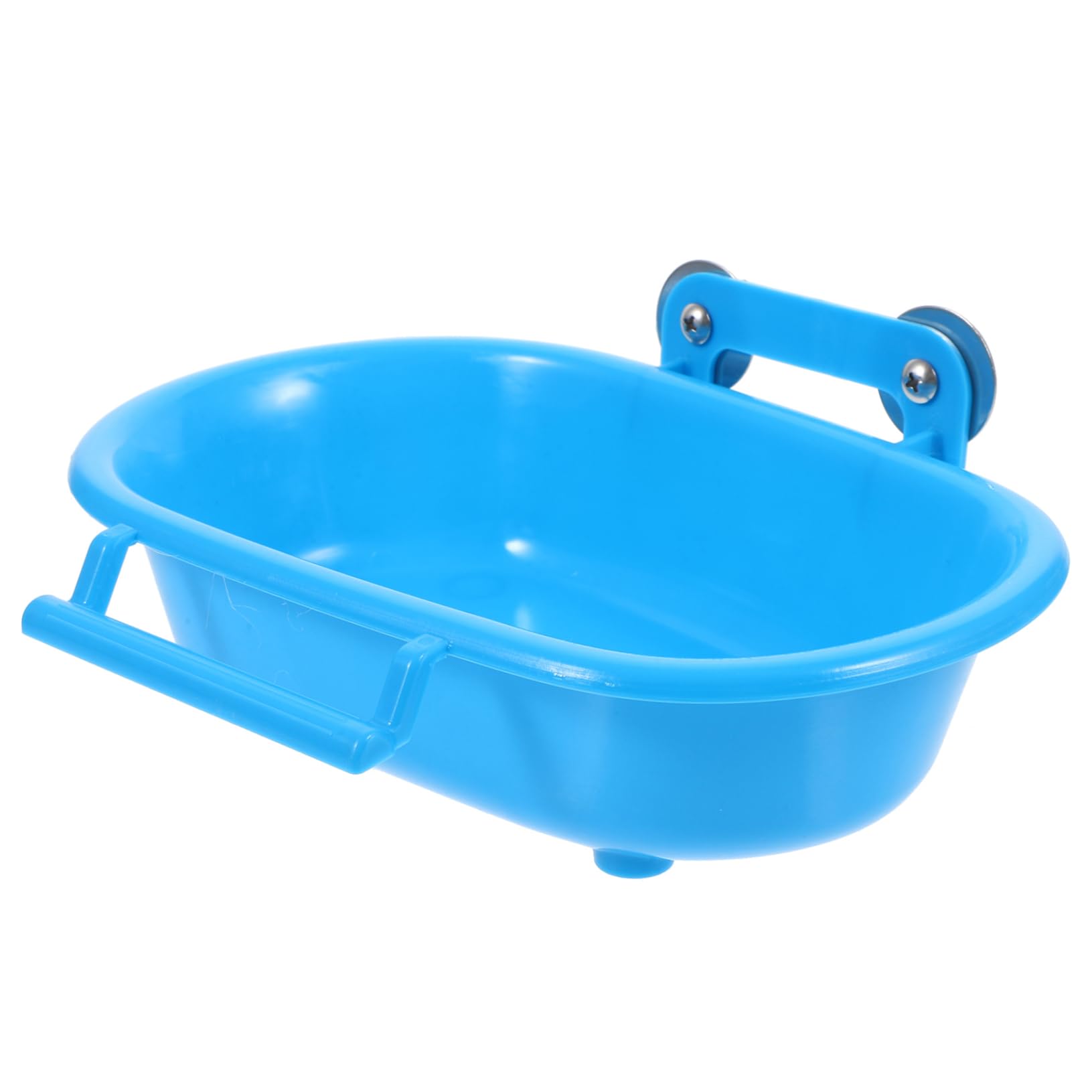 Kisangel Caja baño de pájaros Cuenco de bañera Colgante bañera Tipo Jaula para pájaros Caso de baño para pájaros Largo alimentador Estante de Ducha Suministros para Aves Loro páginas