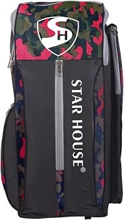 Star House Cricket Kit Bag Extra Shoes Pocket & One Side Bat Holder Daffle Bag (Red)
