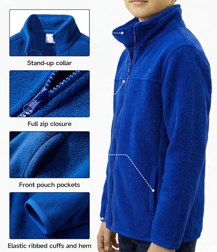 Image of Spring&Gege Youth Solid Full-Zip Polar Fleece Jacket for Children
