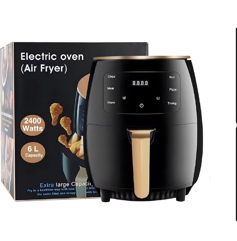 mvm enterprise digital air fryer for home with touch panel preset - 1500w electric air fryer with hot air circulation touch screen uses black colour 1 pcs