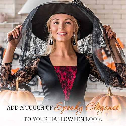 Witch Halloween Earrings Skull Skeleton Tassel Earrings for Women Girls, Witch Accessories Gothic Jewelry3