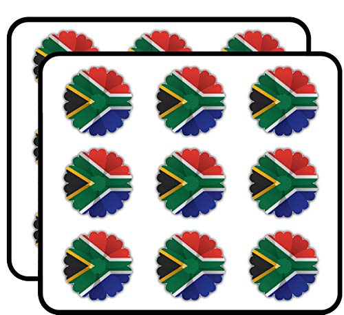 South Africa Flag Flower 2" 18 Pack Planner Calender Scrapbooking Crafting Stickers
