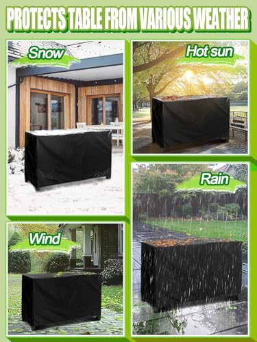 PAMASE Outdoor Dining Grill Cart Cover - 54"L*23"W*35"H, Compatible with Keter Unity XL Portable Cabinet Bar, Heavy Duty Waterproof BBQ Food Prep Table Serving Worktable Metal Movable Station - Image 8
