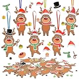 Chirstmas Craft Kit for kids:The EVA foam reindeer craft for kids includes 12 pack of reindeer craft sets,uch as Christmas hat, scarf, christmas bell, gift box, etc,and have a lot of foam stickers enough quantity to meet needs on a activity for kids,...