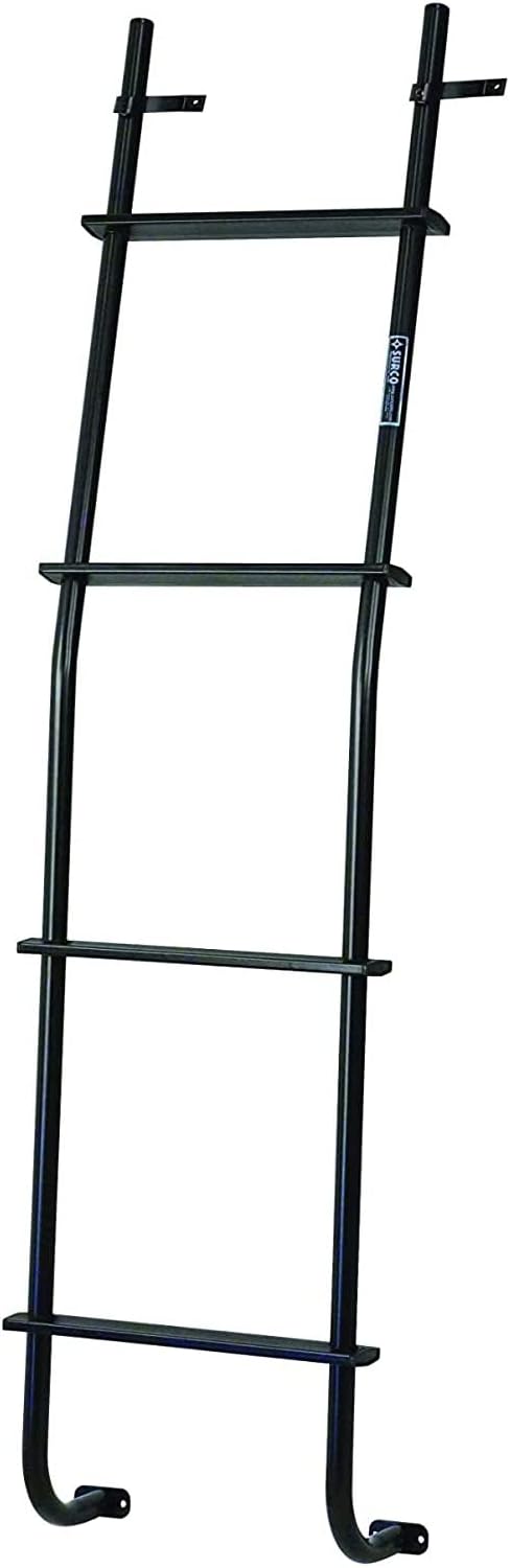 Surco A103B Universal Style Aluminum 4-Step Van Ladder - Compatible with Select Chevrolet G-Series/Express; Dodge B-Series/Ram; Ford E-Series; GMC G-Series/Savana + More; Black Finish