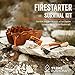 Texas Bushcraft Fire Starter Survival Kit - Ferro Rod Flint Fire Steel, Striker Tool | Cowhide Leather Tinder Bag | Emergency Paracord Bracelet Camping Gear