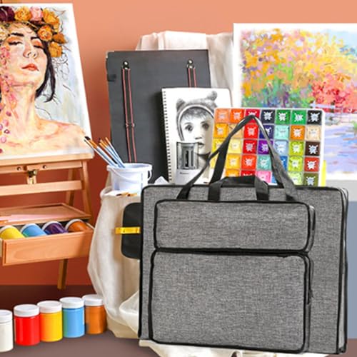 Oaygat Art Portfolio Bag Artist Drawing Board Bag Waterproof Art Carry Case with Handles Portable Sketch Pad Bag Tote Bag Organiser Painting Storage Bag for Palette Brushes Paints Pencils Artwork - Image 6