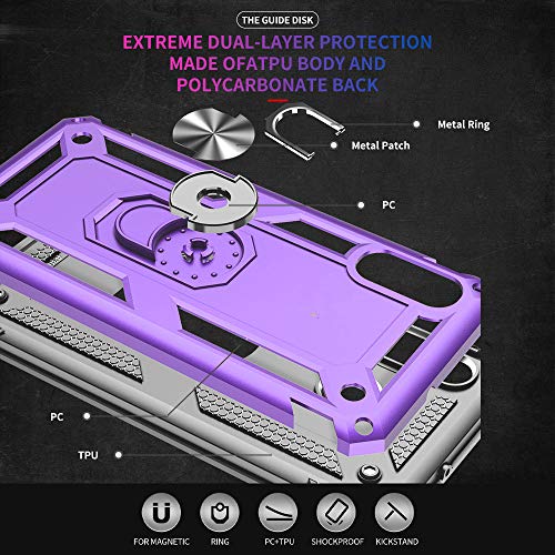 Coque Samsung Galaxy A10E Yiakeng violette de qualité militaire antichoc - 3