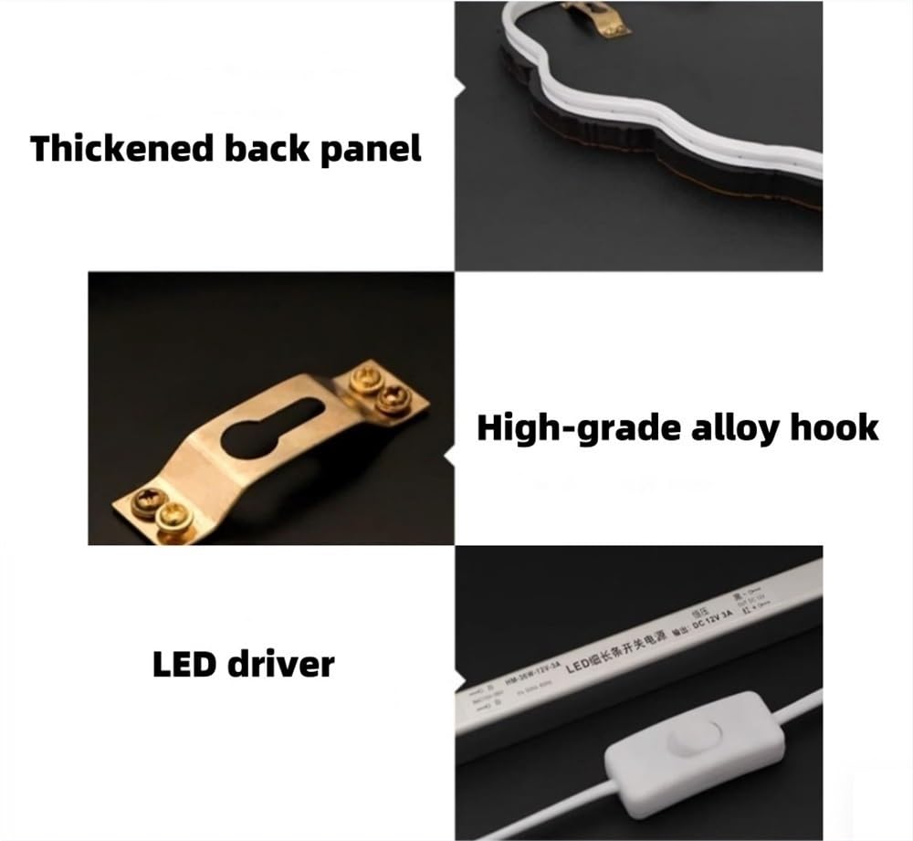 LED Sandstone Green Plant Decoration Painting, Living Room Corridor Mural, 3D Wall Art Decoration, Art Sculpture Suitable for Living Room and Bedroom, 13.8 * 41.3 Inches(D) - Image 7