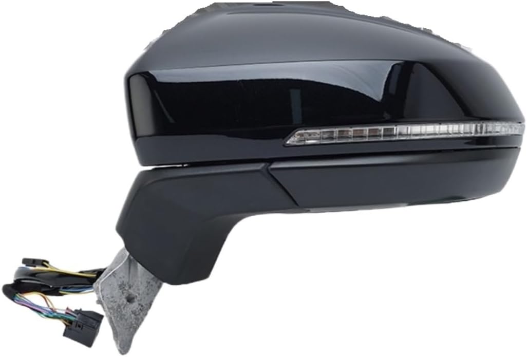 11 Pins Rearview Mirror Assembly Compatible For VW Tiguan 2018 2019-2023 Glossy Black Blind Spot Light Side Car Accessories(1pc left)