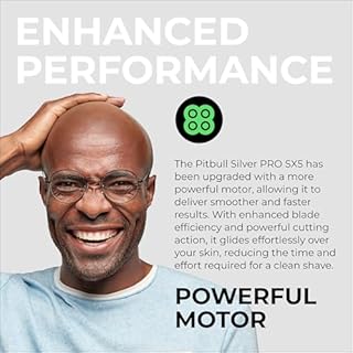 Skull Shaver Pitbull Silver Pro SX5 – Rasoio Testa e Viso – Elettrico Uomo, Wet&Dry, Senza Fili, Resistente all’Acqua – Prestazioni Potenziate
