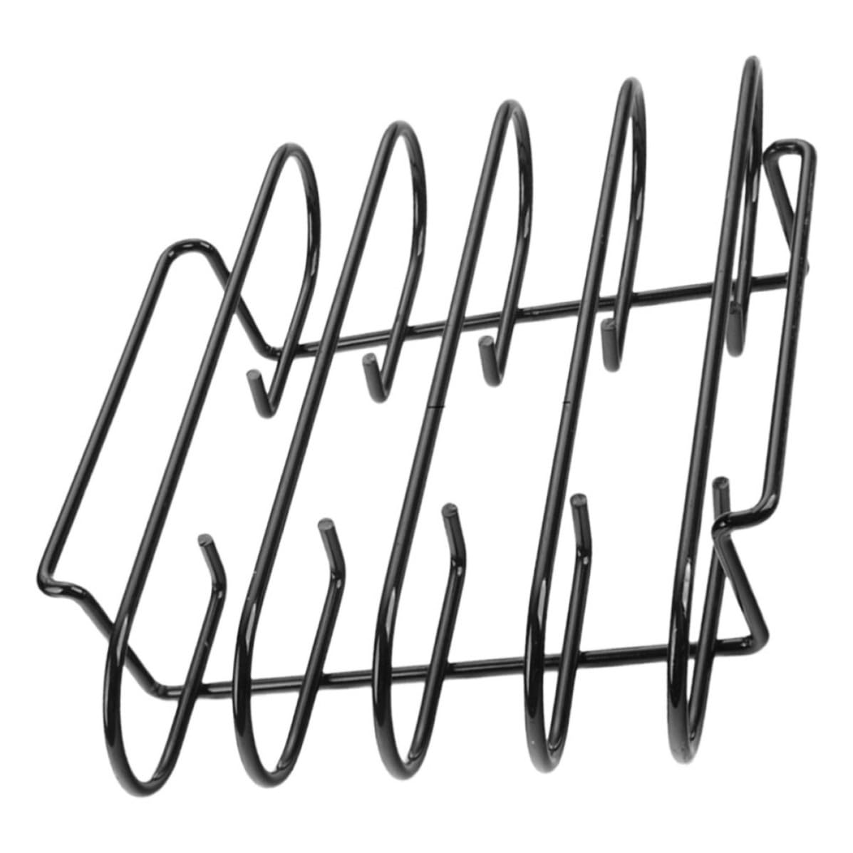 Soporte para costillas de barbacoa de acero negro asador de pollo vertical