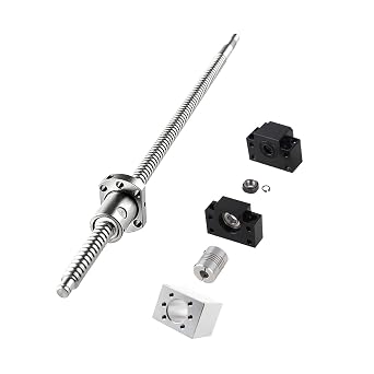 Ball Screw Kit SFU1204-250mm/9.842inch, Ball Screws + BK/BF End Support + Ball nut Housing + Shaft Coupler, for CNC Machine DIYDiameter 12mm Lead 4mm